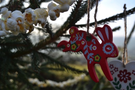 Wooden hare Christmas decoration